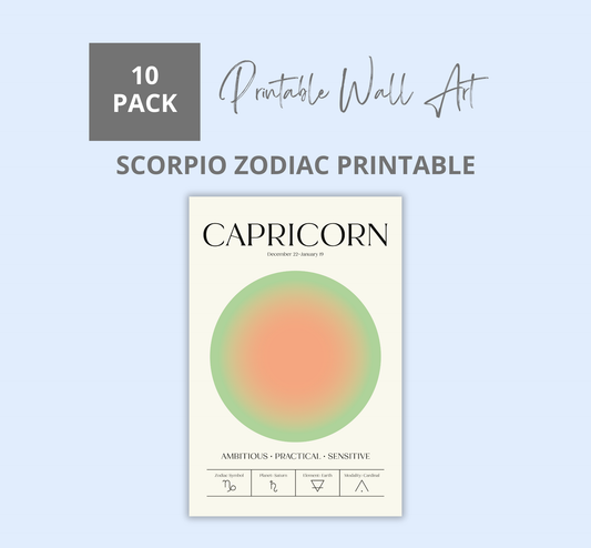 Scorpio Zodiac Printable Wall Art | Astrology Digital Download