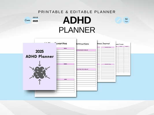 ADHD Planner | Editable & Printable Organizational Tool | Manage Your Tasks and Goals