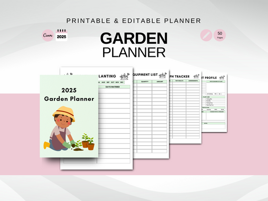 2025 Garden Planner | Editable & Printable Garden Journal | Plan, Track & Grow Your Garden