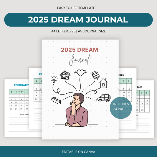 Dream Journal | Editable & Printable Sleep & Dream Tracker | Record Your Dreams & Interpretations