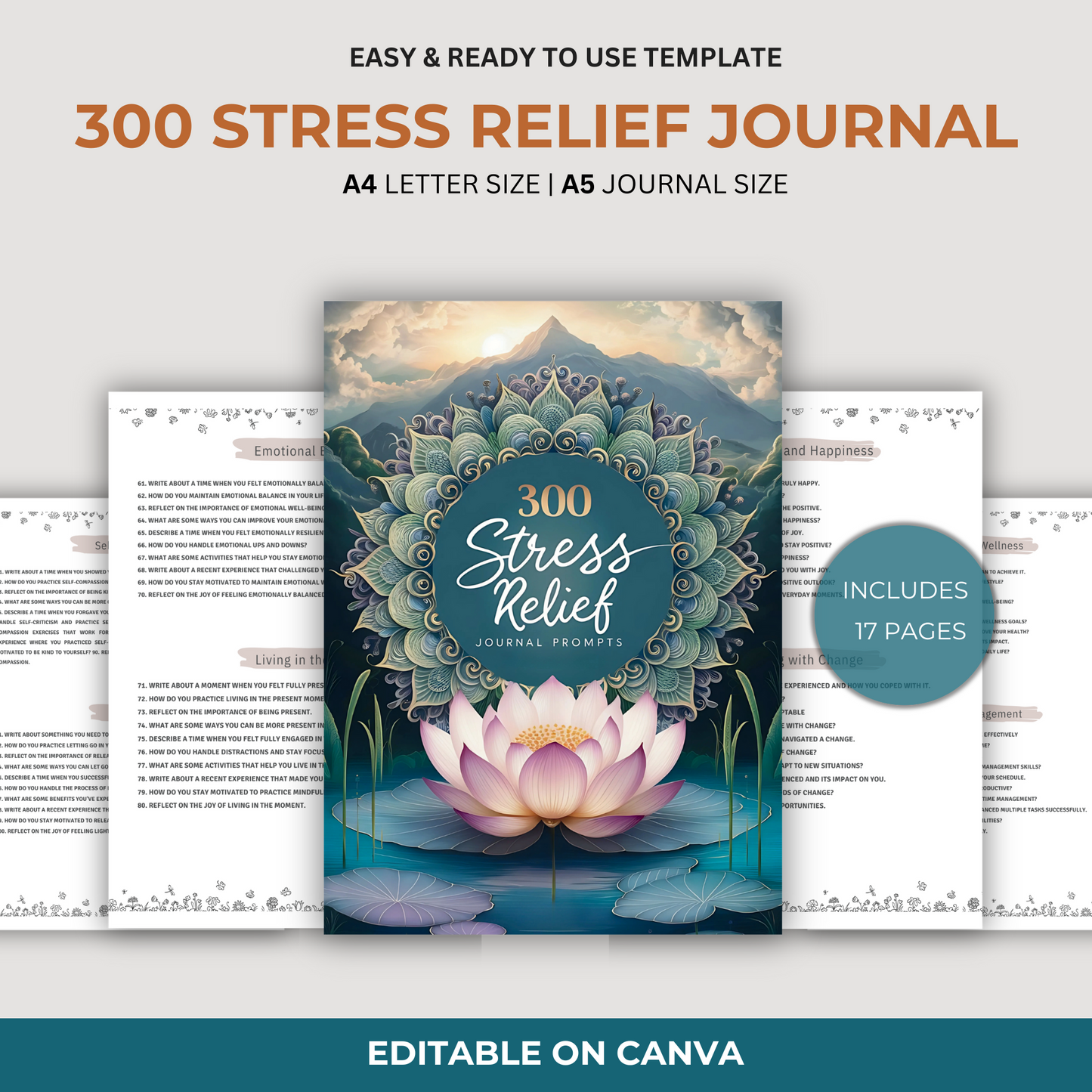 Stress Relief Journal: A Guide to Inner Peace and Calm