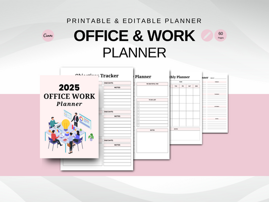 Office Work Planner | Editable & Printable Planner | Streamline Your Workday