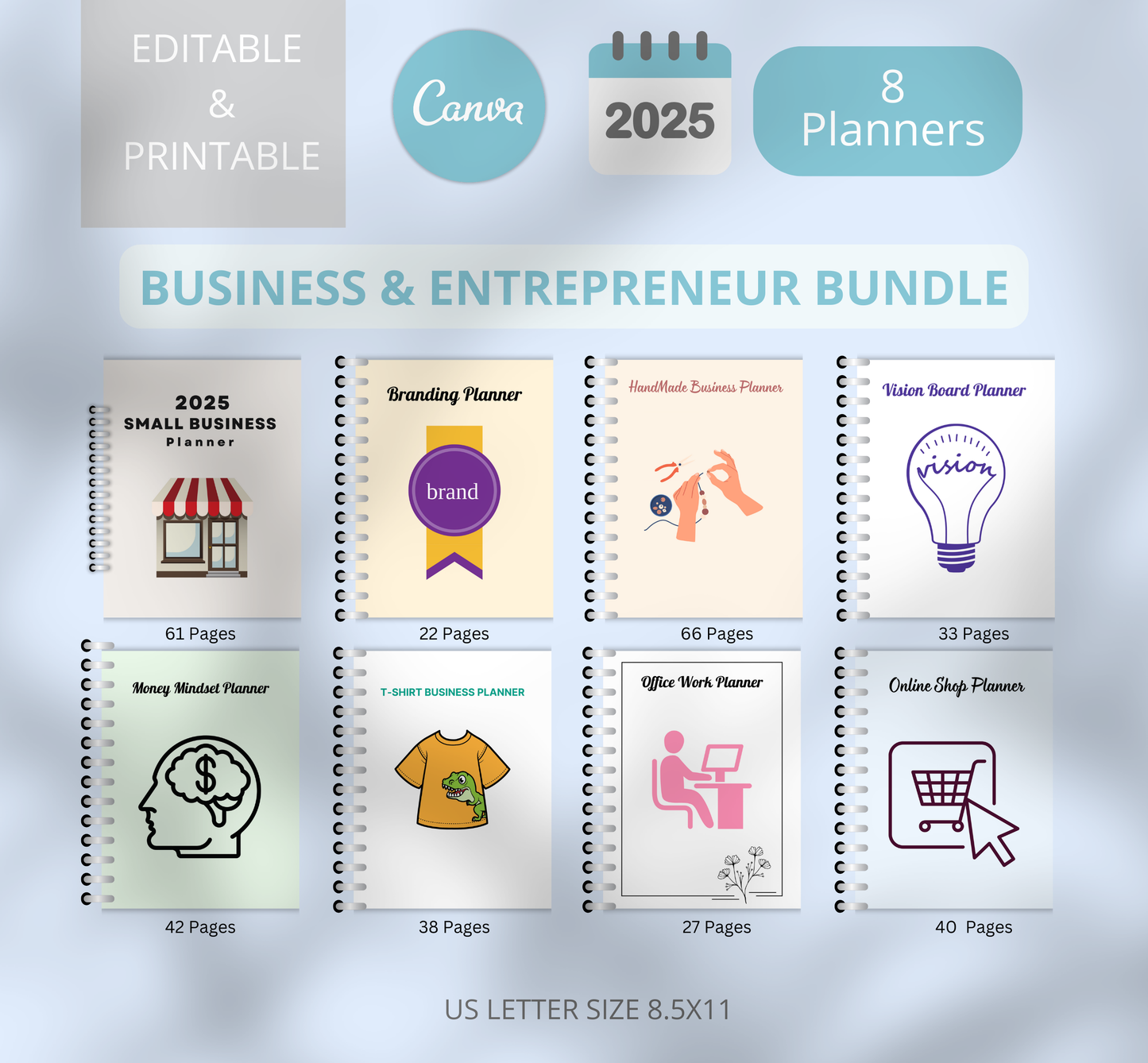 Business & Entrepreneur Bundle: Planners for Small Business, Branding, and More