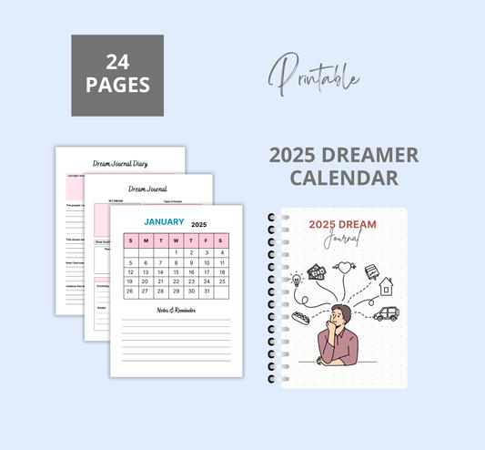 2025 Dreamer Calendar | Printable Yearly Planner | Goal-Setting and Dream Mapping