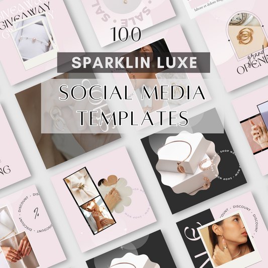 100 SparklinLuxe Social Media Templates | Editable Canva Designs