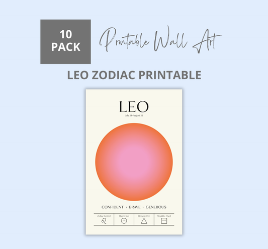 Leo Zodiac Wall Art | Astrology Printable Home Decor